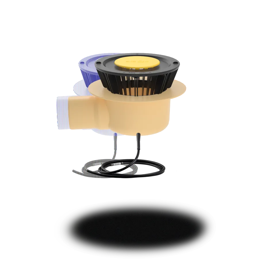 SitaStandard Fluid Freispiegelgully abgewinkelt, beheizt, mit Klebeflansch