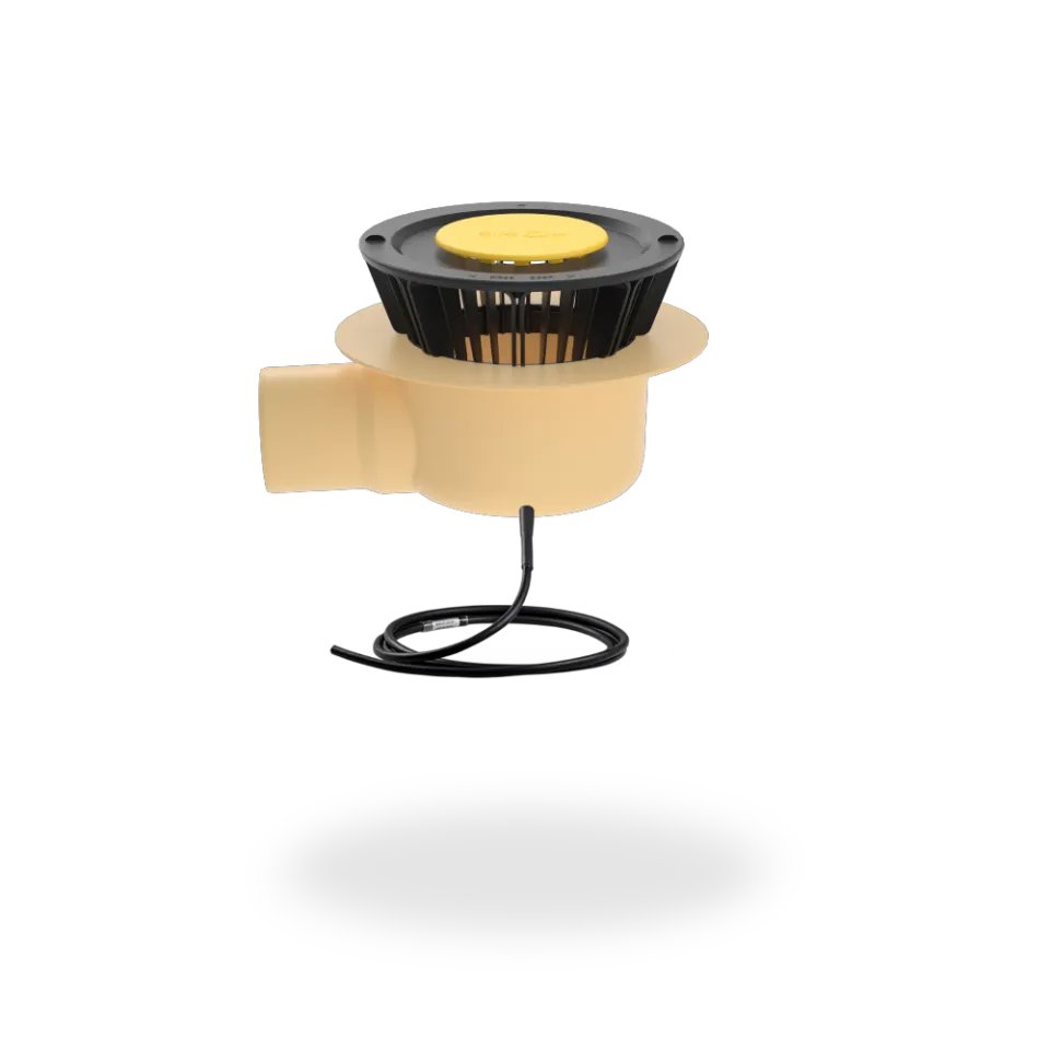 SitaStandard Fluid Freispiegelgully abgewinkelt, beheizt, mit Klebeflansch