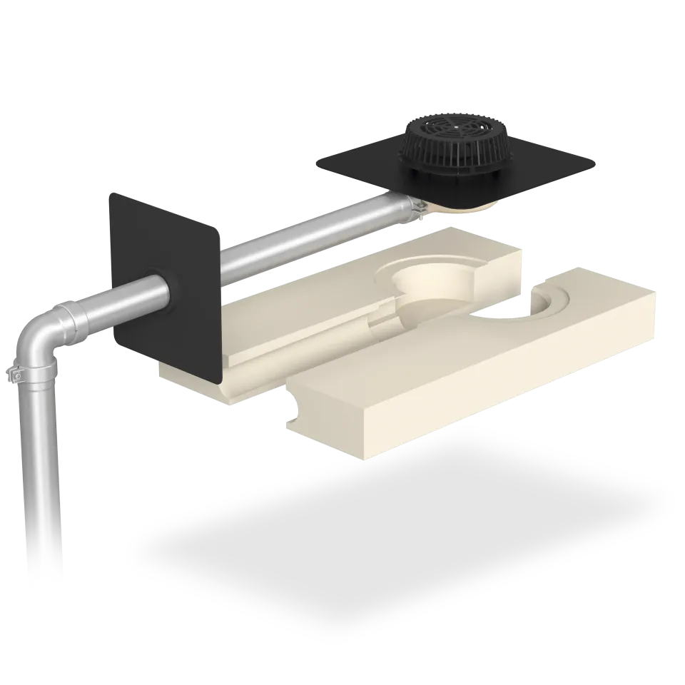 SitaDSS Indra Attikagully Hauptentwässerungsset mit MW-Dämmkörper, Druckentwässerung SitaDSS Indra Attikagully Hauptentwässerungsset mit MW-Dämmkörper, Druckentwässerung