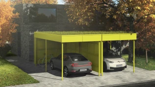 Variobox Professional CARPORT - mit seitlichen Wandflächen und Zwischenwand