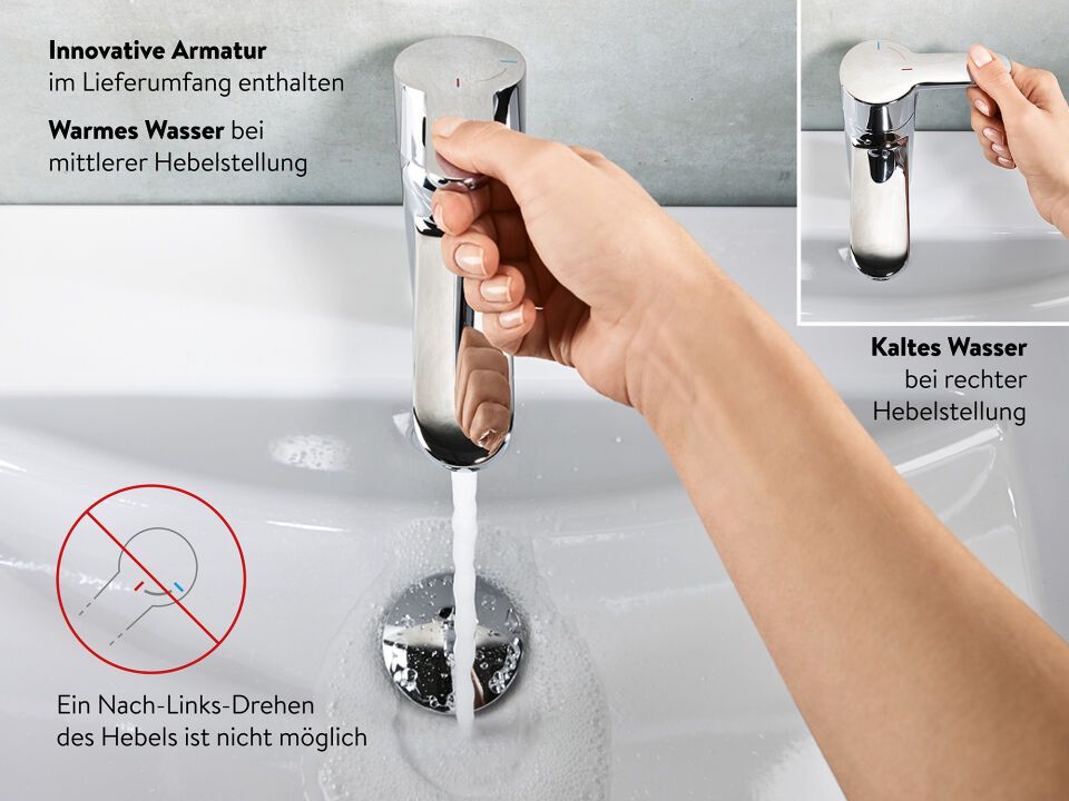 CLAGE E-Klein-Durchlauferhitzer mit Armatur MCX Blue für das Waschbecken, steckerfertig