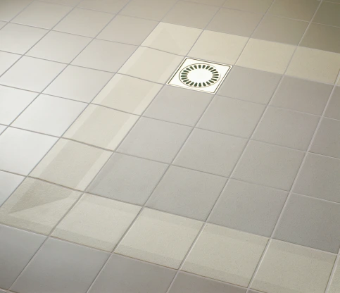 Softgrip-Fliesen für bodengleich Duschen