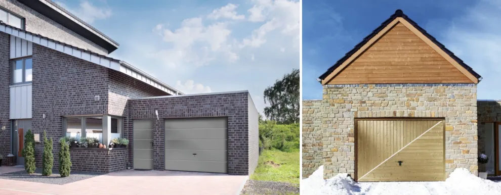 Novoferm Garagen-Schwingtor aus Stahl und Holz