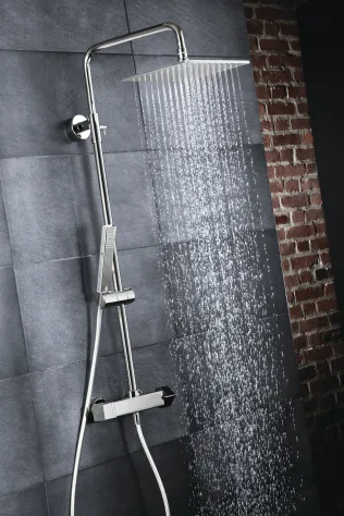 Shower-Set RS 500 Thermostat mit Kopfbrause Eckig und Thermostatarmatur