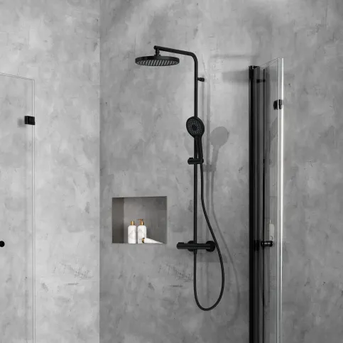 HSK Shower-Set Slim, Schwarz-matt