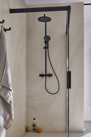 Shower-Set AquaXPro 100 Thermostat, Schwarz-matt