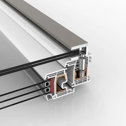 Glas-Klemmsystem VITRUM Classic mit Fensterprofil von Gealan