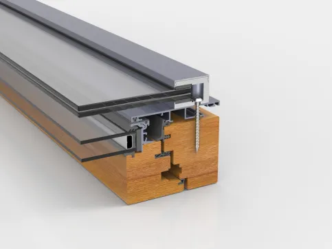 Glasabsturzsicherung VITRUM Easy auf Holzaluminiumfenster