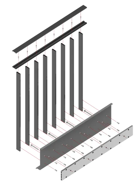 Schematischer Aufbau Stabgeländer LAMINA