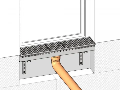 Barrierefreie Entwässerungsrinne INNORIN® T für den wärmebrückenfreien Anschluss an Türen, Fassaden oder Terrassen