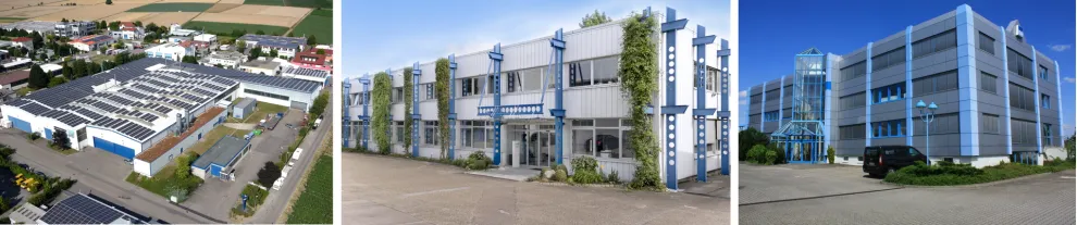 Produktionsgebäude Werk II in Bönnigheim, Verwaltung/IBB-Zentrale in Bönnigheim und Vertriebs- und Produktionsstandort Pegau bei Leipzig