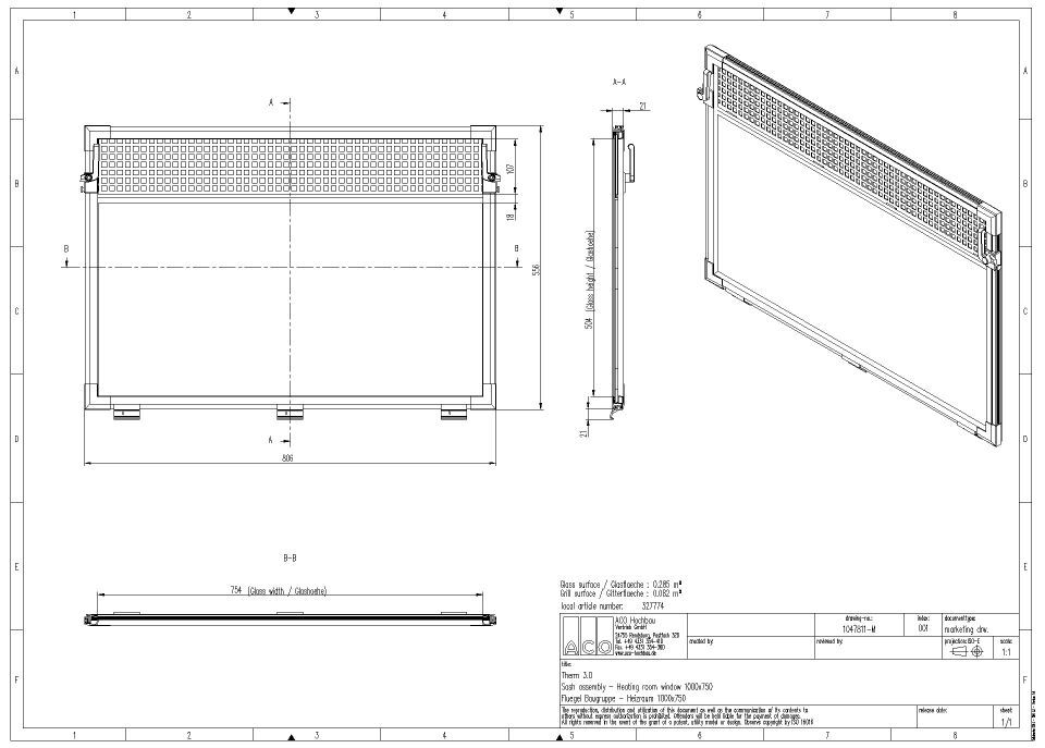 ACO Therm 3.0 Kipp-Einsatz Heizraum