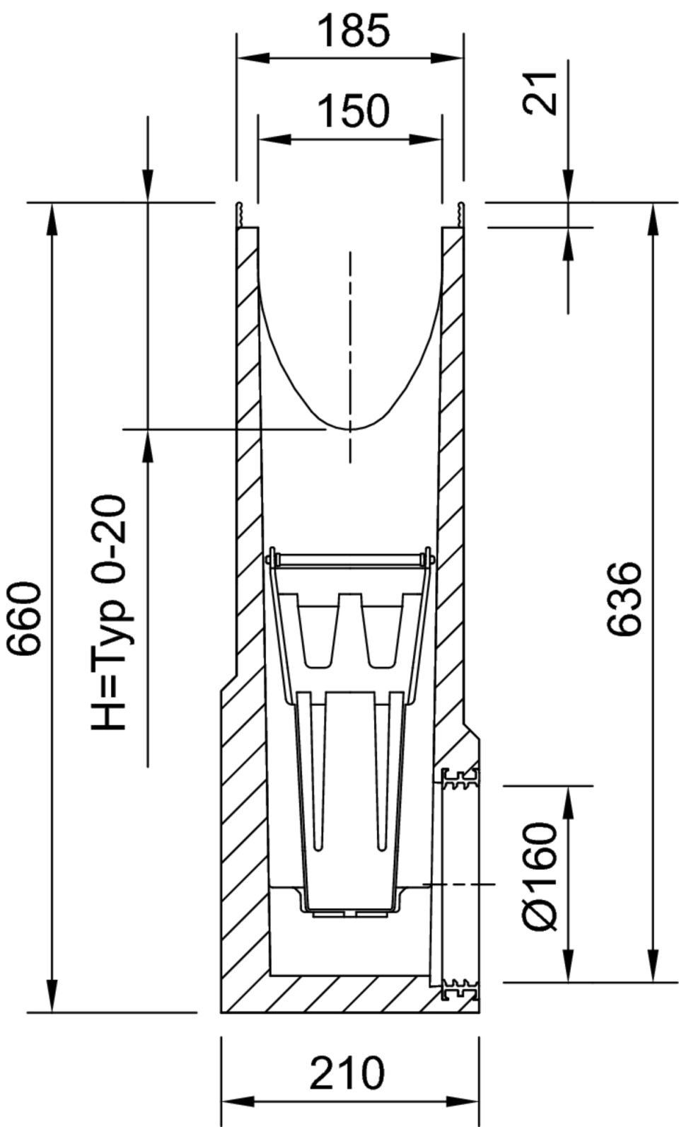 ACO Drain Multiline Seal V150, Einlaufkasten