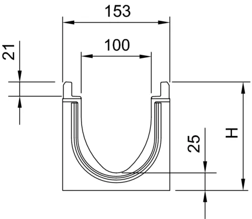 ACO PowerDrain Seal in V100, ohne Sohlengefälle