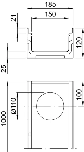 ACO Drain Multiline V150, Flachrinne