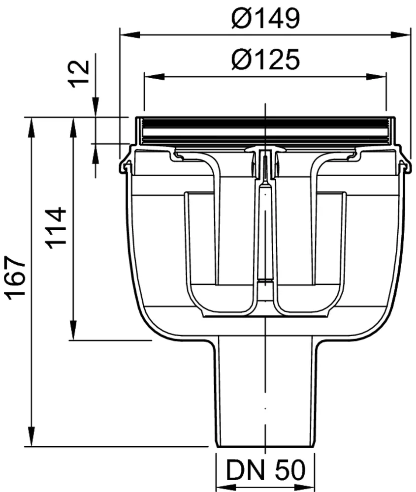 ACO Easy-Flow Bodenablauf DN50/ 90 Grad/ 1,5/s/ Kst Halter./ WS50
