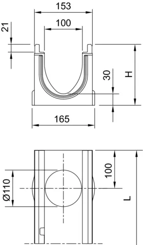 ACO PowerDrain Seal in V100, ohne Sohlengefälle