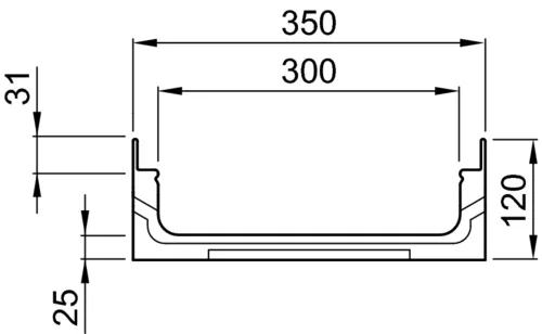 ACO Drain Multiline V300, Flachrinne