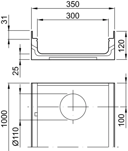 ACO Drain Multiline V300, Flachrinne
