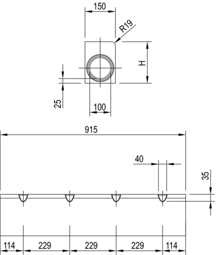 ACO DRAIN® KerbDrain 480, Rinnenkörper als Mittelstein