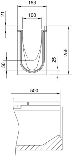 ACO PowerDrain Seal in V100, Sohlensprung
