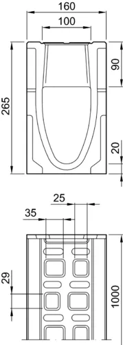 ACO DRAIN® Monoblock RD 100, Rinne ohne Sohlengefälle