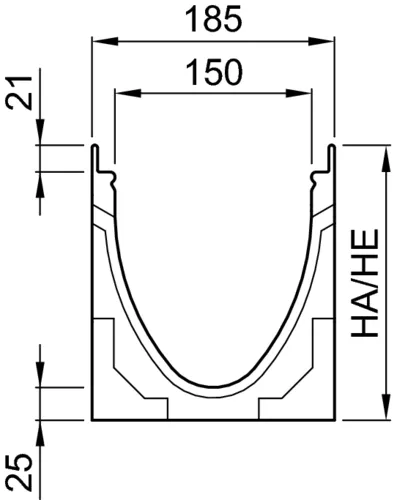 ACO Multiline Rinne V150G Typ2 0,5% Gefälle 1000 mm GGG