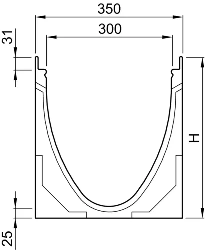 ACO Drain Multiline V300, ohne Sohlengefälle