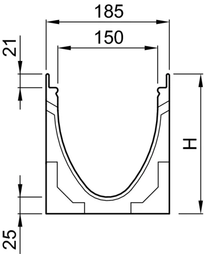 ACO Drain Multiline V150, ohne Sohlengefälle