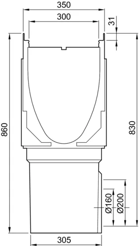ACO Drain Multiline V300, Einlaufkasten