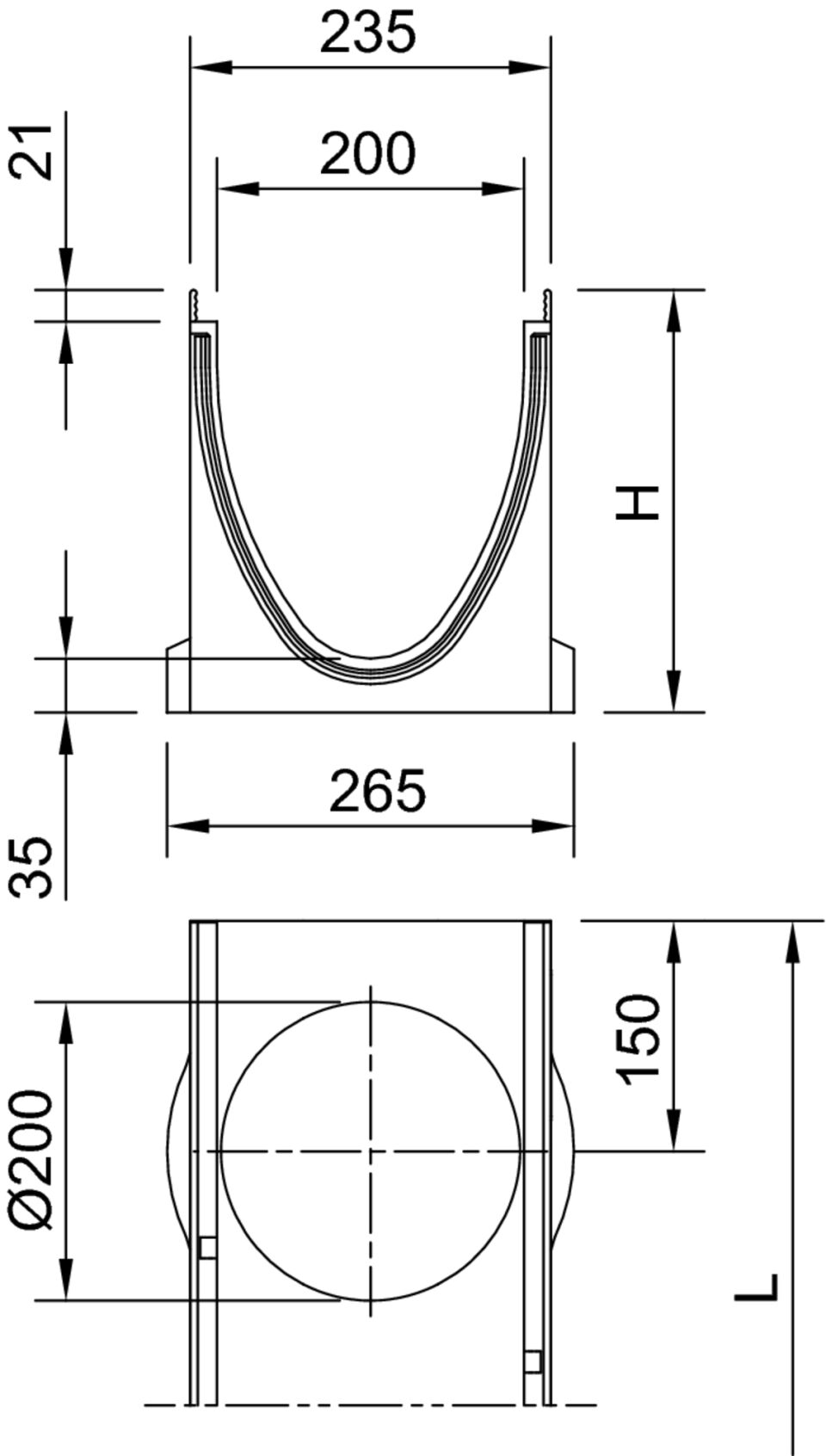 ACO Drain Multiline Seal V200, ohne Sohlengefälle