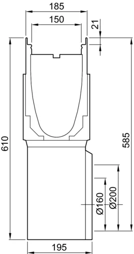 ACO Drain Multiline V150, Einlaufkasten