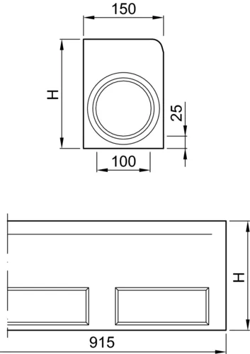 ACO DRAIN® KerbDrain 480, Rinnenkörper als Mittelstein
