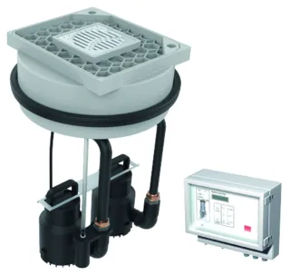 ACO Hebeanlage Sinkamat-K50/1 zwei Pumpen P2:0,13kW 360x300 GEWERKTRE.- Pumpenpaket