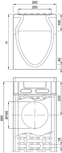 ACO DRAIN® Monoblock RD 200 V, Revisionselement
