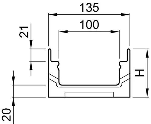 ACO Drain Multiline V100, Flachrinne