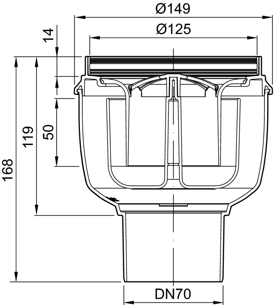 ACO Easy-Flow Bodenablauf DN70/90 Grad/1,6l/s/ Kst Halter./ WS50