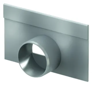 ACO Multiline V100S Stirnwand Flachrinne 100 mm Stahl verzinkt mit Stutzen DN/OD75mm