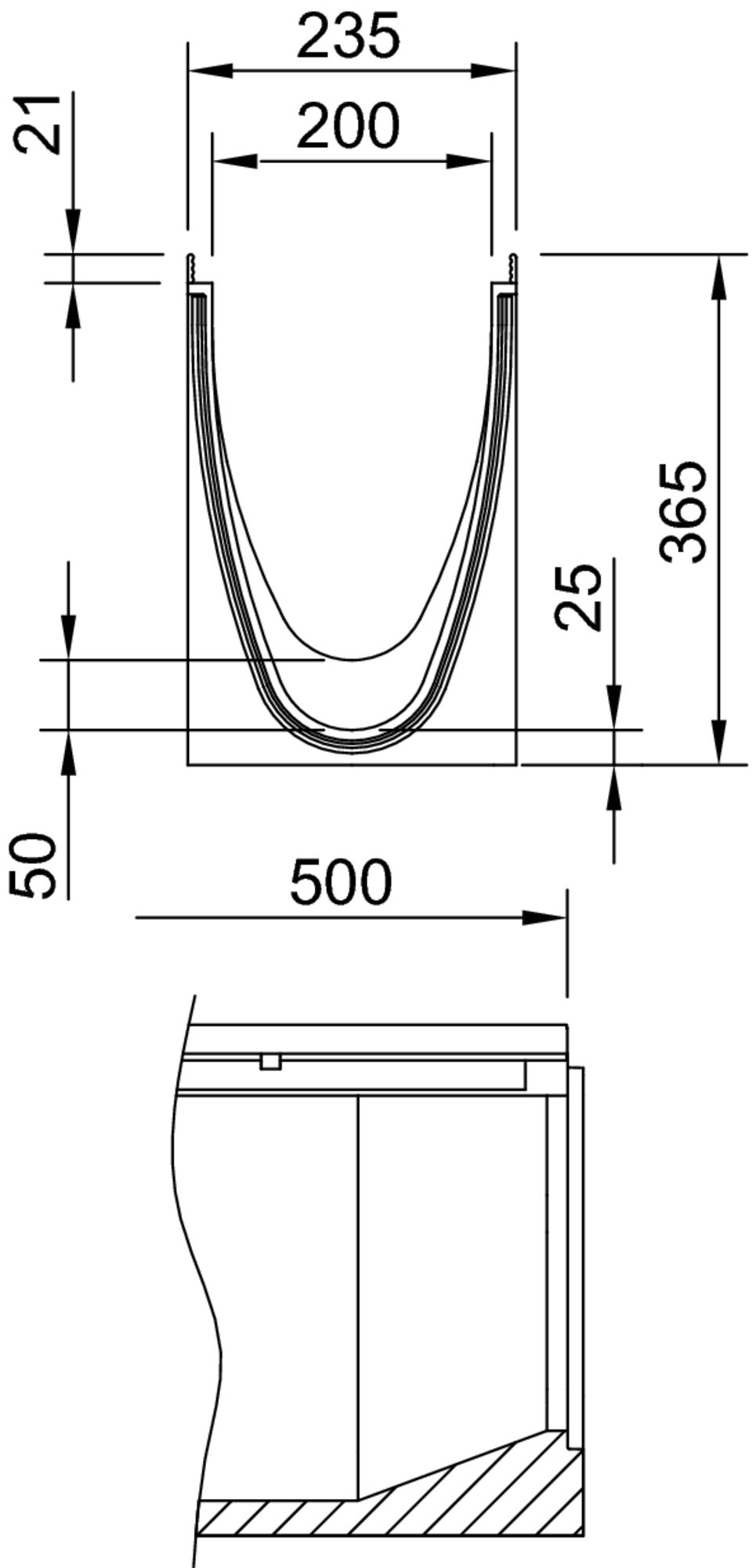 ACO Drain Multiline Seal V200, Sohlensprung