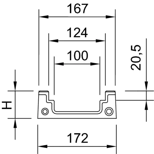 ACO Drain Deckline P 100, Rinne ohne Sohlengefälle