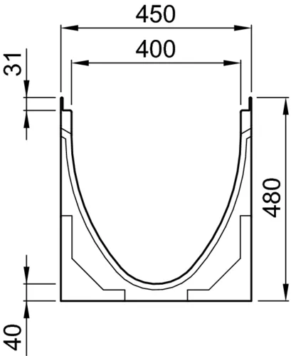 ACO Drain Multiline V400, ohne Sohlengefälle