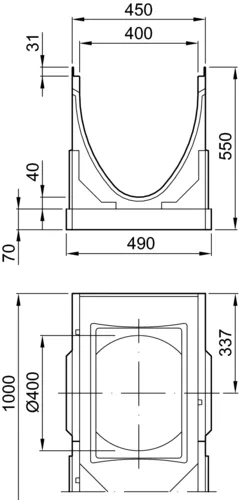 ACO Drain Multiline V400, ohne Sohlengefälle