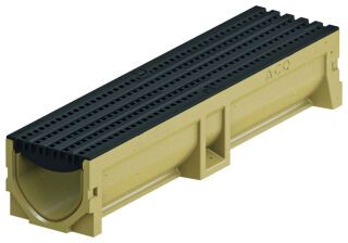 ACO Self Euroline 2.0 NW100 Rinne L1000 mm B118mm mit Kunststoffrost B125 schwarz