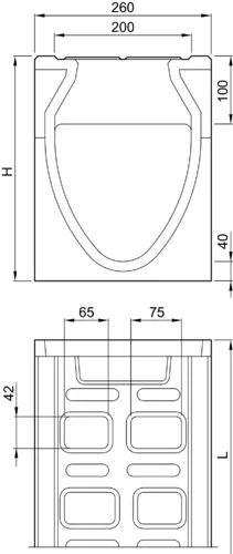ACO DRAIN® Monoblock RD 200 V, Rinnenkörper