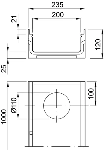 ACO Drain Multiline V200, Flachrinne