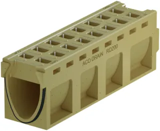 ACO Monoblock RD200V ZWOPA75 2,0 m Typ0.0 D400 natur mit Dichtung ZWOPA Typ75 flat 0/17
