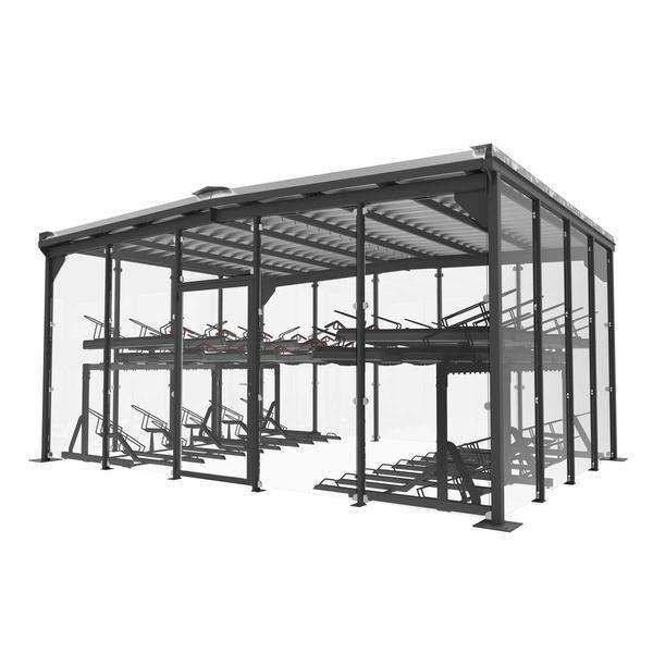 FalcoScandic Fahrradüberdachung für Doppelstockparker