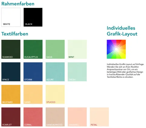Rockfon Canva® Rahmenfarbtöne