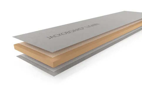 JACKOBOARD® LIGNIN mit Kern aus biobasierten Rohstoffen und Recyclingmaterial