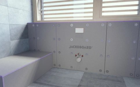 Badausbau mit JACKOBOARD® Sabo und JACKOBOARD® Plano Bauplatten